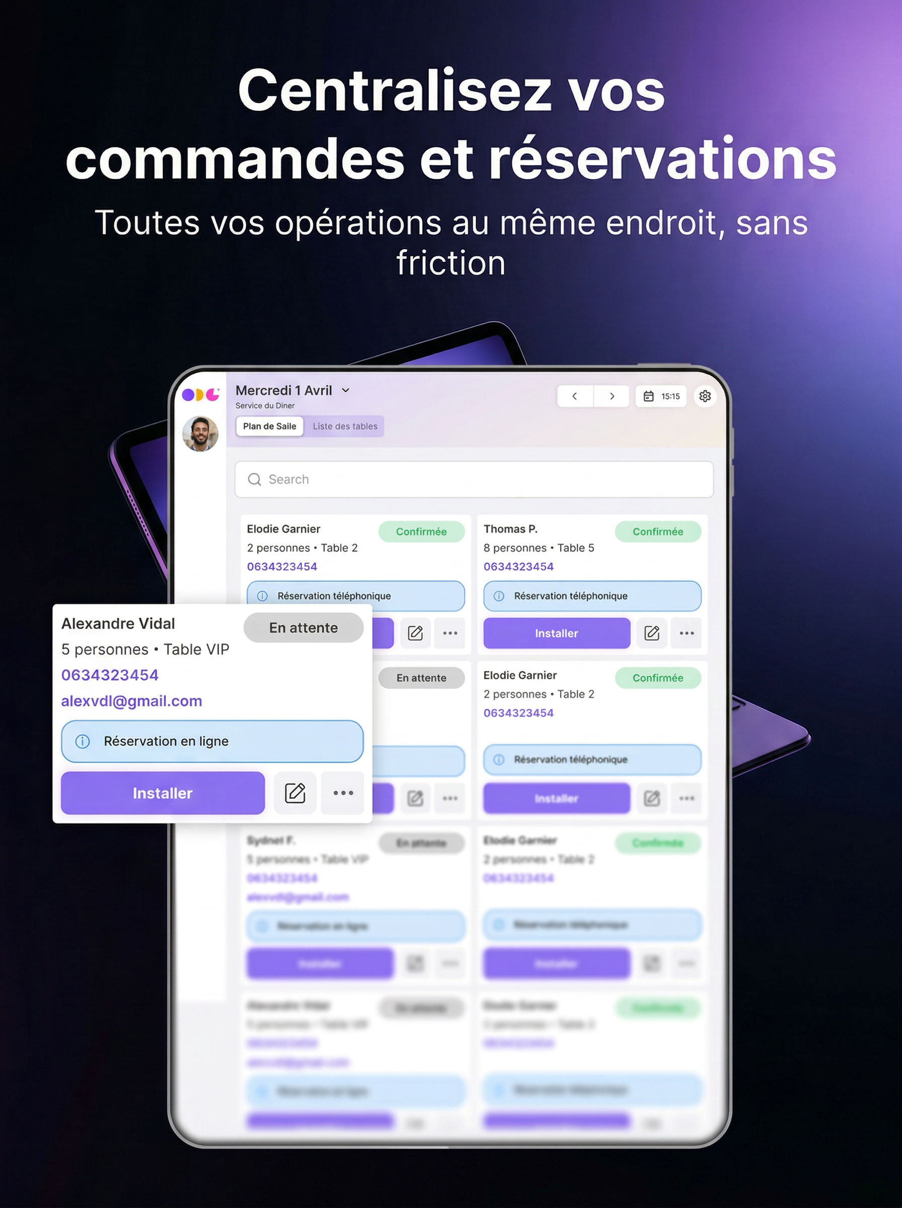 Dashboard ODY B2B — centraliser commandes et réservations